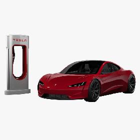 3D 2020 Tesla Roadster with Charger model